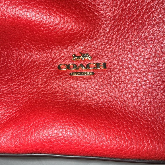 Coach Red Pebbled Leather Edie 31 Shoulder Bag - Picture 3 of 8